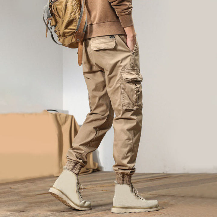 Pantalon d'été pour homme en coton avec poignets élastiques et poches , Buddha Stones - image 1