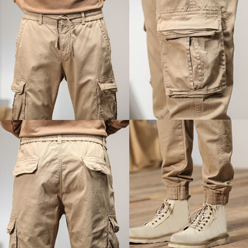 Pantalon d'été pour homme en coton avec poignets élastiques et poches , Buddha Stones - image 2