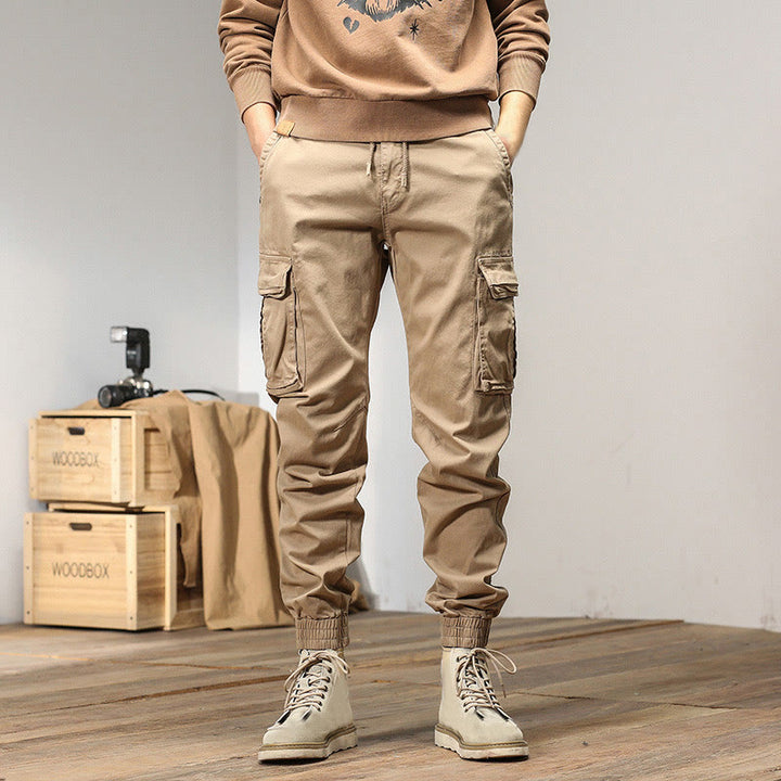 Pantalon d'été pour homme en coton avec poignets élastiques et poches , Buddha Stones - Blé - US/UK/AU48，EU58 (6XL) - image 0