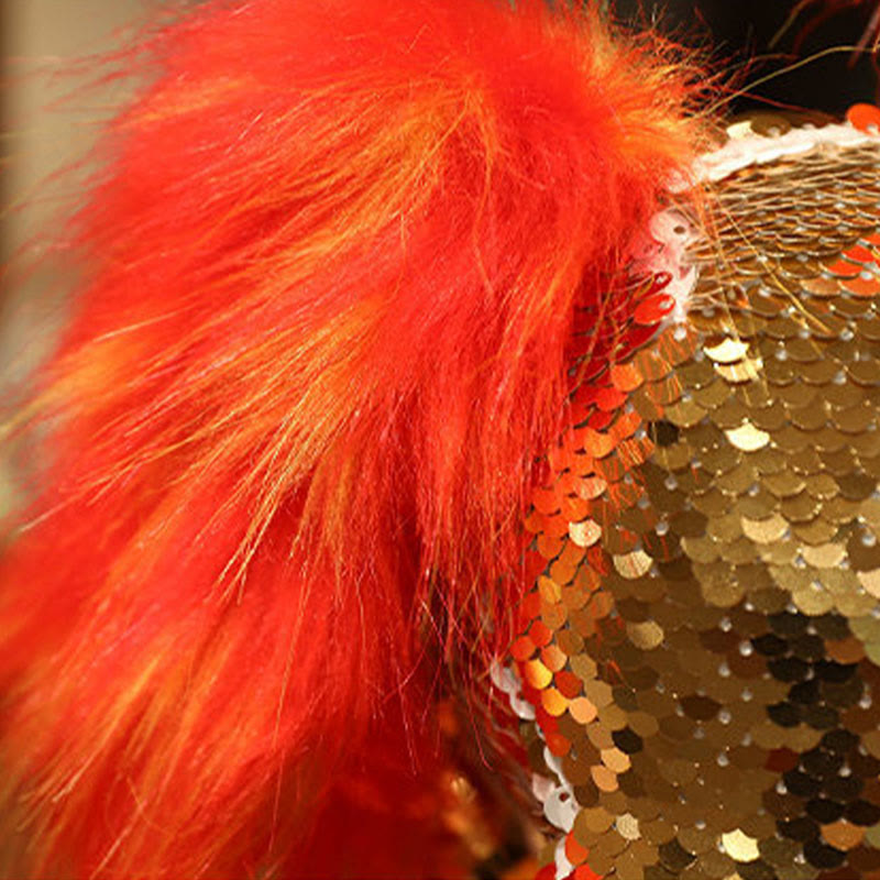 Buddha Stones Année du Cheval Peluche Poney à Paillettes Décoration Intérieure - image 2