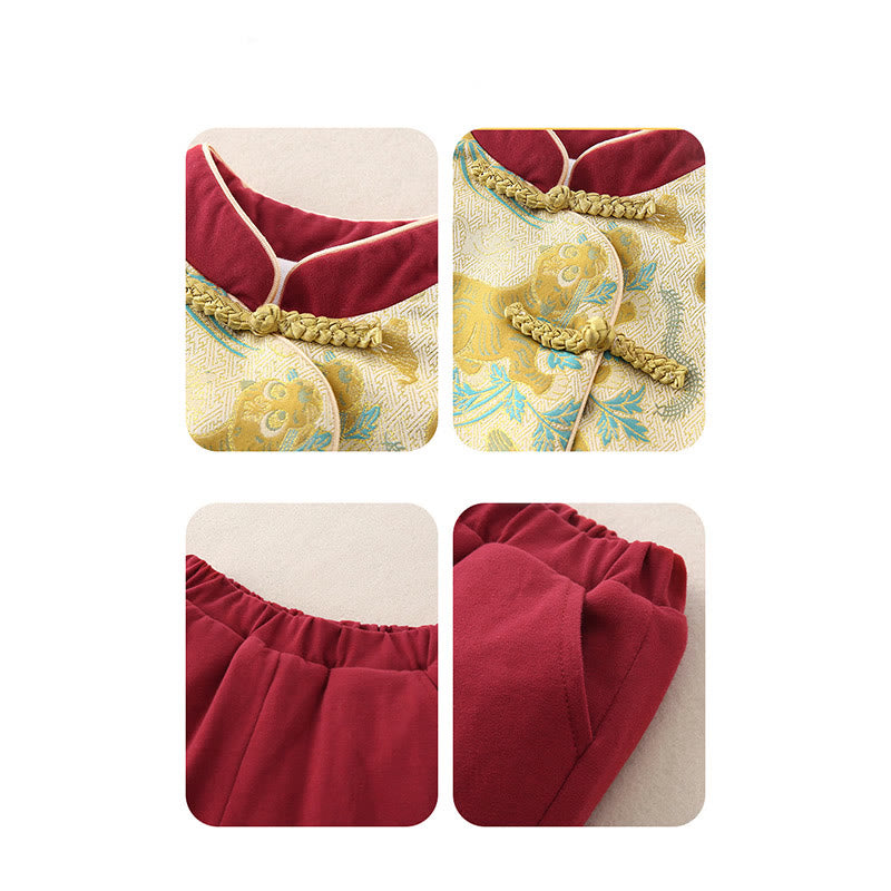 Ensemble de 2 pièces pour bébé garçon, motif tigre mignon, manches longues, pantalon à taille élastique et poches, en coton, avec Buddha Stones . - image 18