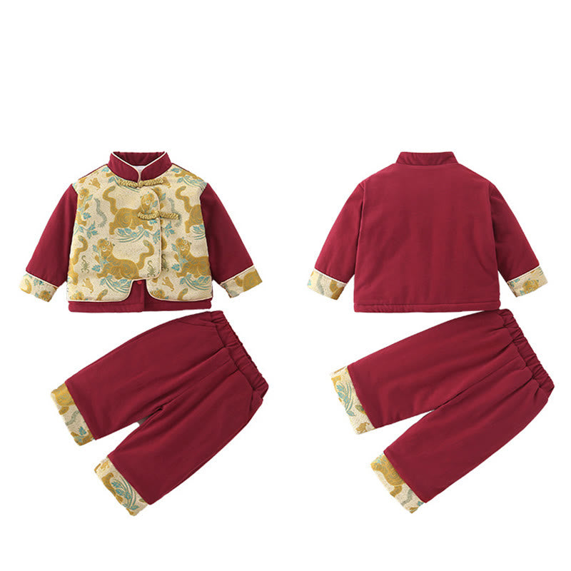 Ensemble de 2 pièces pour bébé garçon, motif tigre mignon, manches longues, pantalon à taille élastique et poches, en coton, avec Buddha Stones . - image 19
