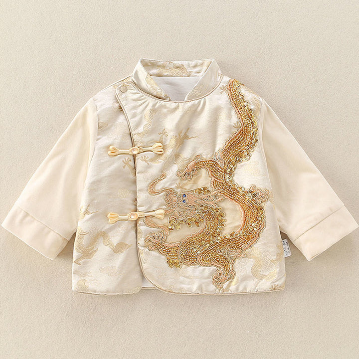 Ensemble de 2 pièces pour bébé garçon, motif dragon mignon, manches longues, pantalon à taille élastique, en coton , Buddha Stones . - image 4