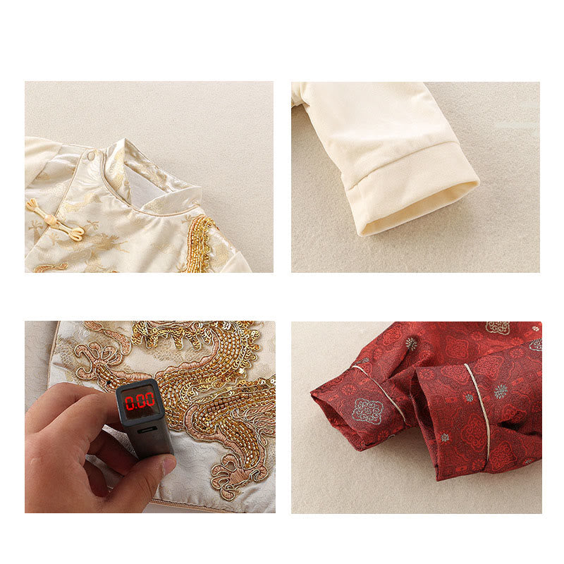 Ensemble de 2 pièces pour bébé garçon, motif dragon mignon, manches longues, pantalon à taille élastique, en coton , Buddha Stones . - image 6