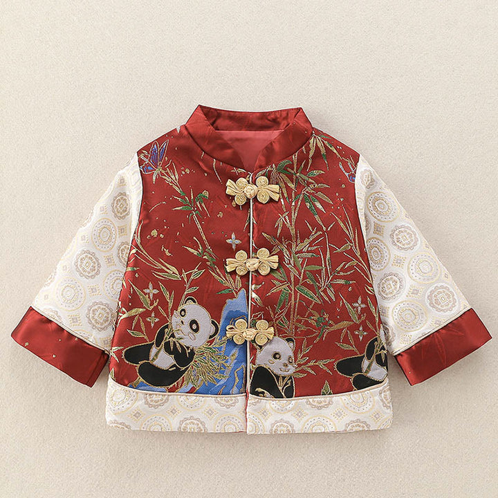 Ensemble de 2 pièces pour bébé garçon, motif panda mignon en bambou, manches longues, pantalon à taille élastique, Buddha Stones - image 4