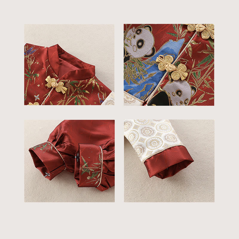 Ensemble de 2 pièces pour bébé garçon, motif panda mignon en bambou, manches longues, pantalon à taille élastique, Buddha Stones - image 8