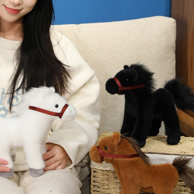 Buddha Stones Année du Cheval - Peluche Poney Uni Mignonne - Décoration de Maison Prospérité - image 14