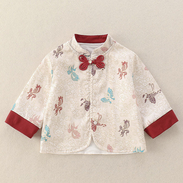 Ensemble de 2 Buddha Stones pour bébé fille, motif poissons koi et papillons, en coton, manches longues et pantalon à taille élastique. - image 4