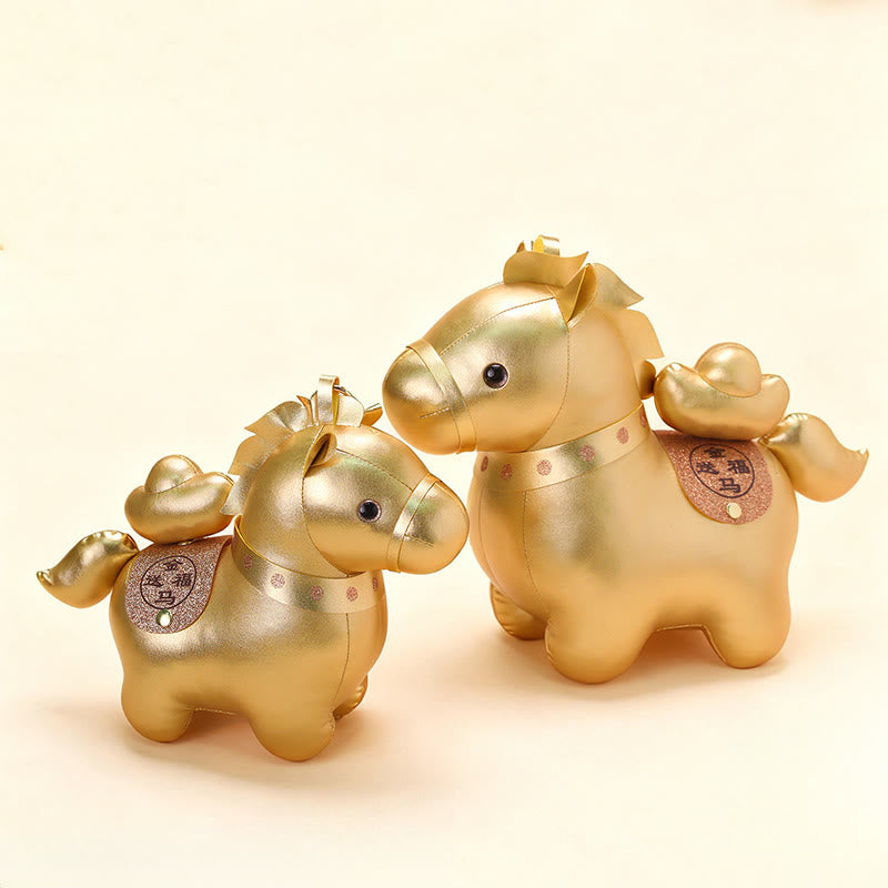 Buddha Stones Lingot d'or de l'année du Cheval, adorable poupée poney, décoration de maison symbole de prospérité - image 9