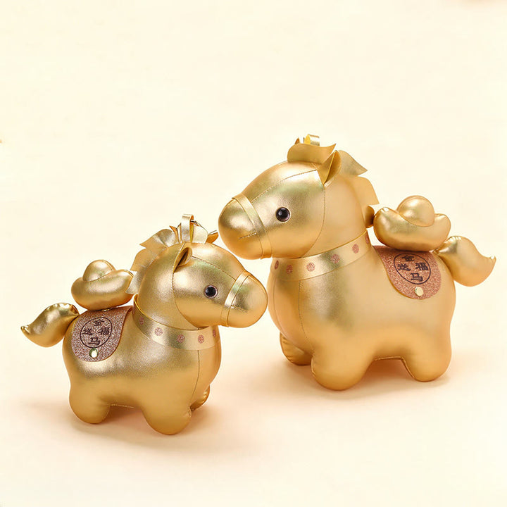 Buddha Stones Lingot d'or de l'année du Cheval, adorable poupée poney, décoration de maison symbole de prospérité - image 9