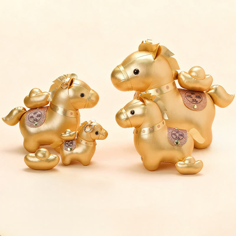 Buddha Stones Lingot d'or de l'année du Cheval, adorable poupée poney, décoration de maison symbole de prospérité - image 10