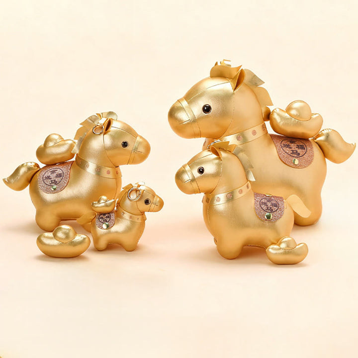 Buddha Stones Lingot d'or de l'année du Cheval, adorable poupée poney, décoration de maison symbole de prospérité - image 10
