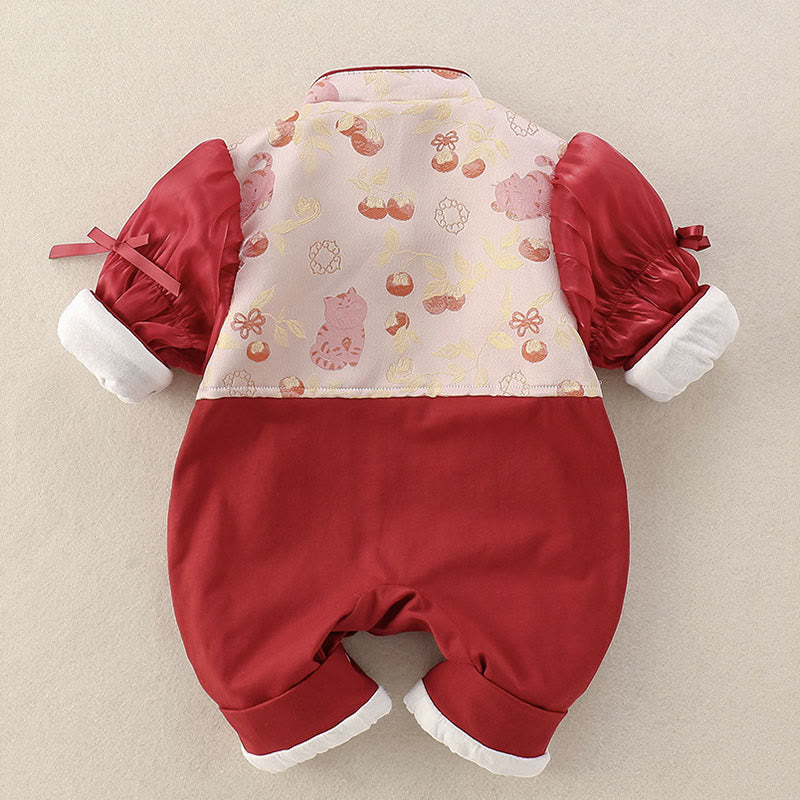 Grenouillères à manches longues en coton pour bébé fille, motif Buddha Stones , chats printaniers et kakis - image 2