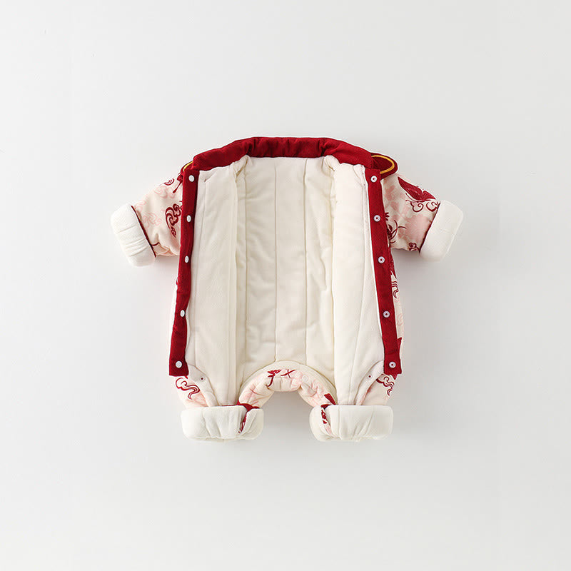 Grenouillères à manches longues en coton pour bébé fille, motif papillon d'hiver et nuages ​​de bon augure , Buddha Stones - image 4