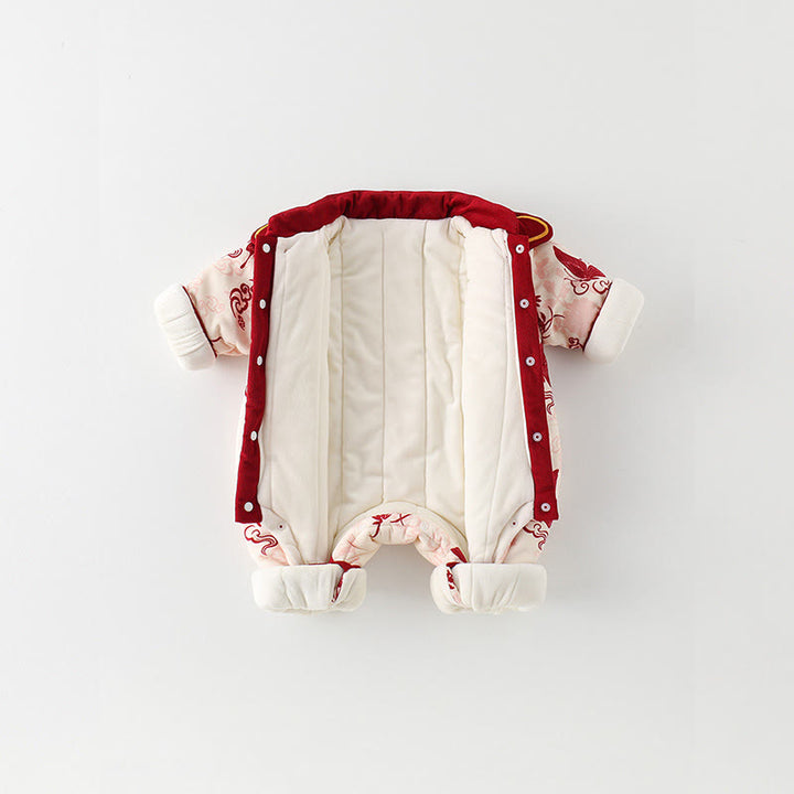 Grenouillères à manches longues en coton pour bébé fille, motif papillon d'hiver et nuages ​​de bon augure , Buddha Stones - image 4