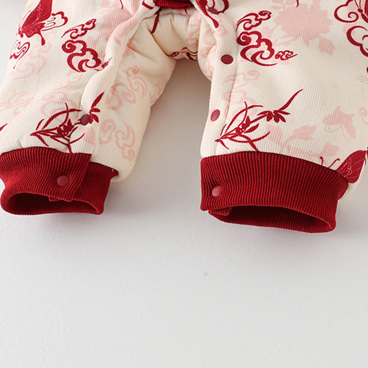 Grenouillères à manches longues en coton pour bébé fille, motif papillon d'hiver et nuages ​​de bon augure , Buddha Stones - image 9