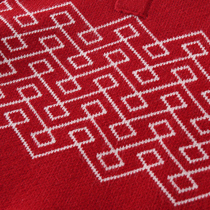 Combinaison bébé fille à manches longues en maille, motif diamant rouge et Buddha Stones , automne-hiver - image 7