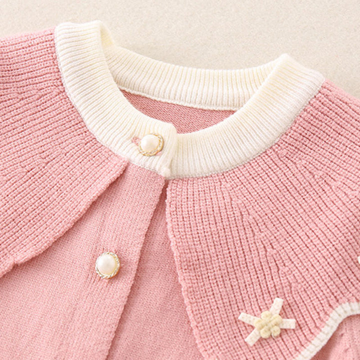 Combinaison bébé fille à manches longues et capuche, en maille, motif color block printemps/automne, Buddha Stones - image 11