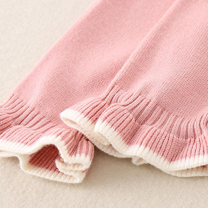 Combinaison bébé fille à manches longues et capuche, en maille, motif color block printemps/automne, Buddha Stones - image 13