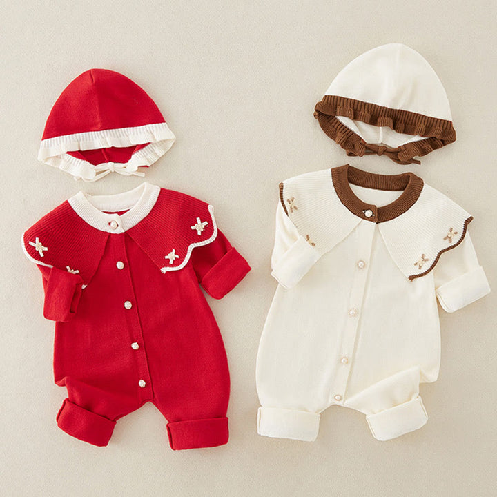 Combinaison bébé fille à manches longues et capuche, en maille, motif color block printemps/automne, Buddha Stones - image 17