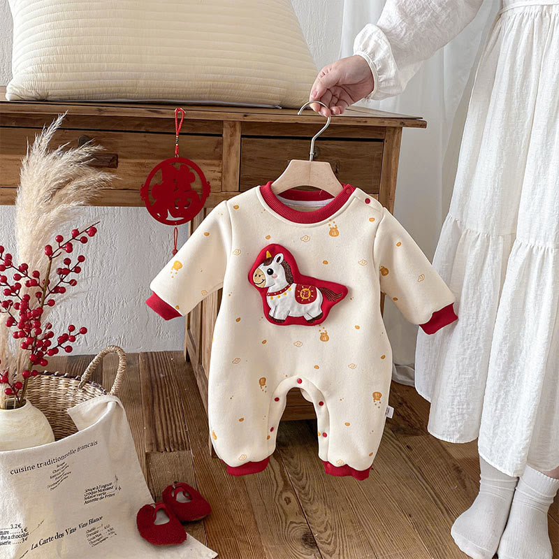 Grenouillères à manches longues en coton pour bébé fille ou garçon, motif Buddha Stones , année du Cheval - image 1