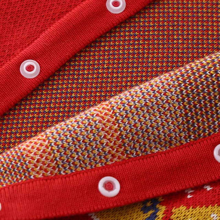 Combinaison bébé garçon/fille en coton tricoté à manches longues, motif dragon rouge et Buddha Stones , automne/hiver - image 7