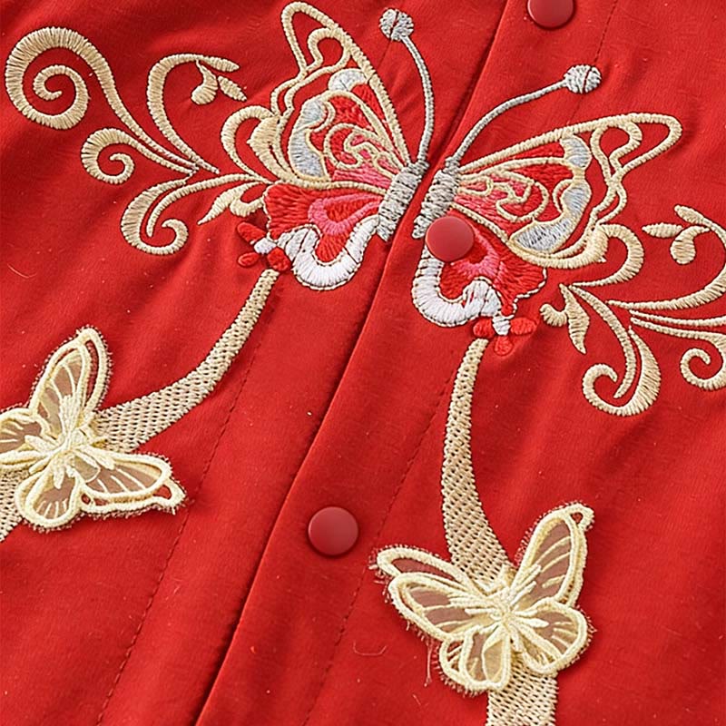 Grenouillères à manches longues en coton pour bébé fille, motif papillon rouge et Buddha Stones , printemps/automne - image 5