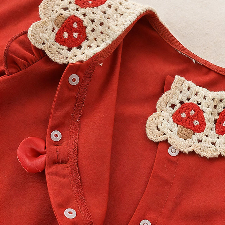 Grenouillères à manches longues en coton pour bébé fille, motif fraise rouge et Buddha Stones , printemps/automne - image 5