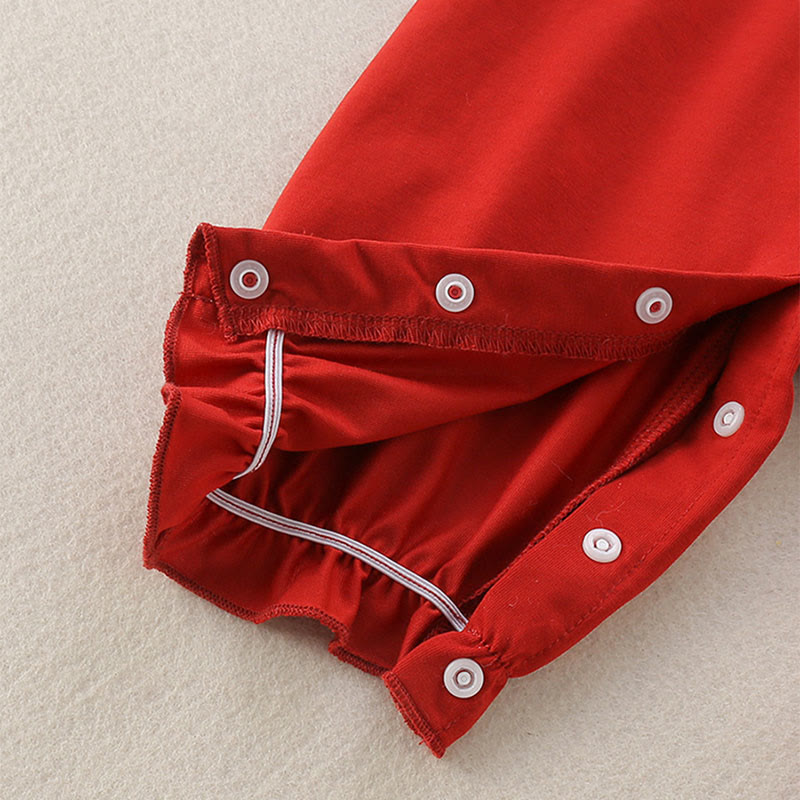 Grenouillères à manches longues en coton pour bébé fille, motif fraise rouge et Buddha Stones , printemps/automne - image 6