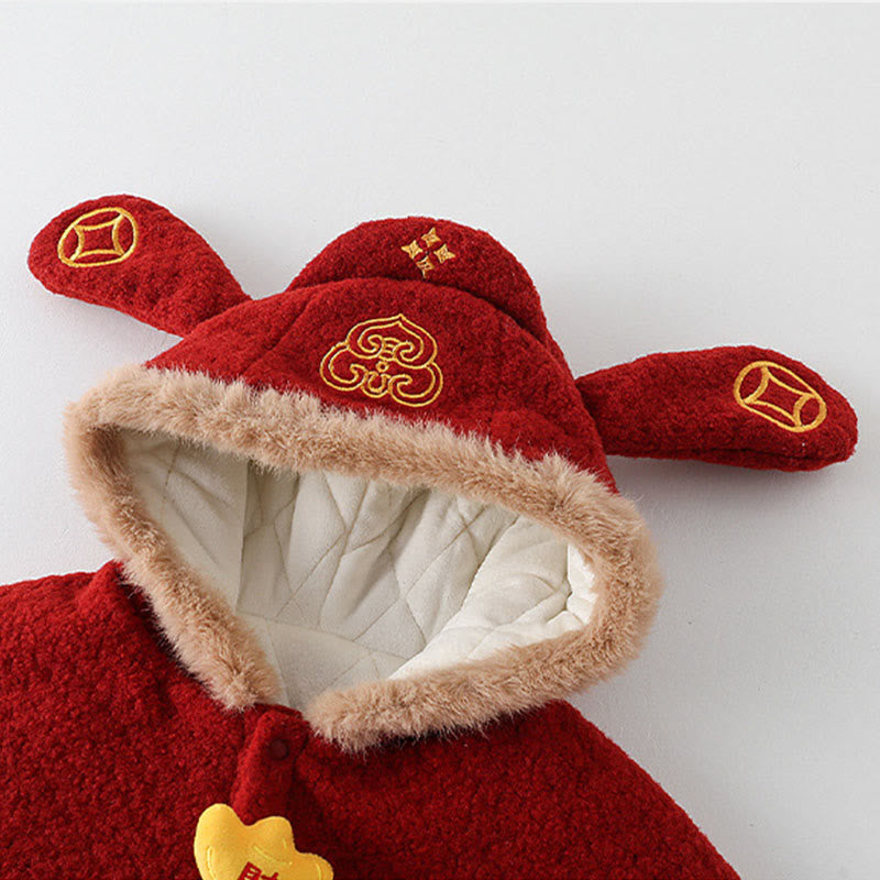 Manteau à manches longues pour bébé fille/garçon, motif vagues et poissons koi rouges, avec Buddha Stones , automne/hiver - image 4