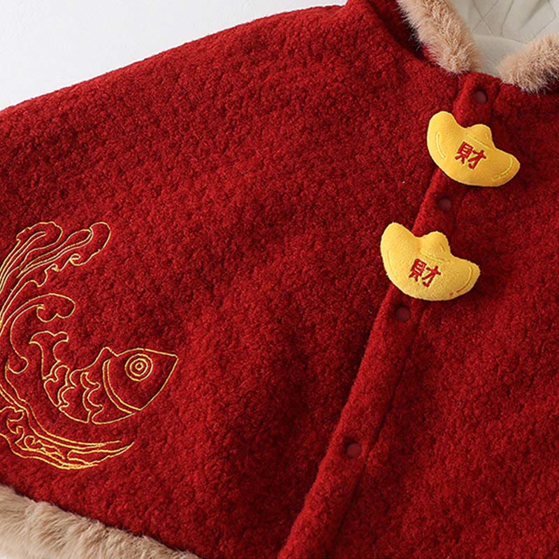 Manteau à manches longues pour bébé fille/garçon, motif vagues et poissons koi rouges, avec Buddha Stones , automne/hiver - image 6