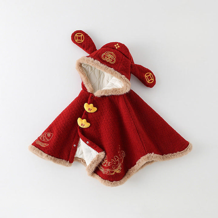 Manteau à manches longues pour bébé fille/garçon, motif vagues et poissons koi rouges, avec Buddha Stones , automne/hiver - image 3