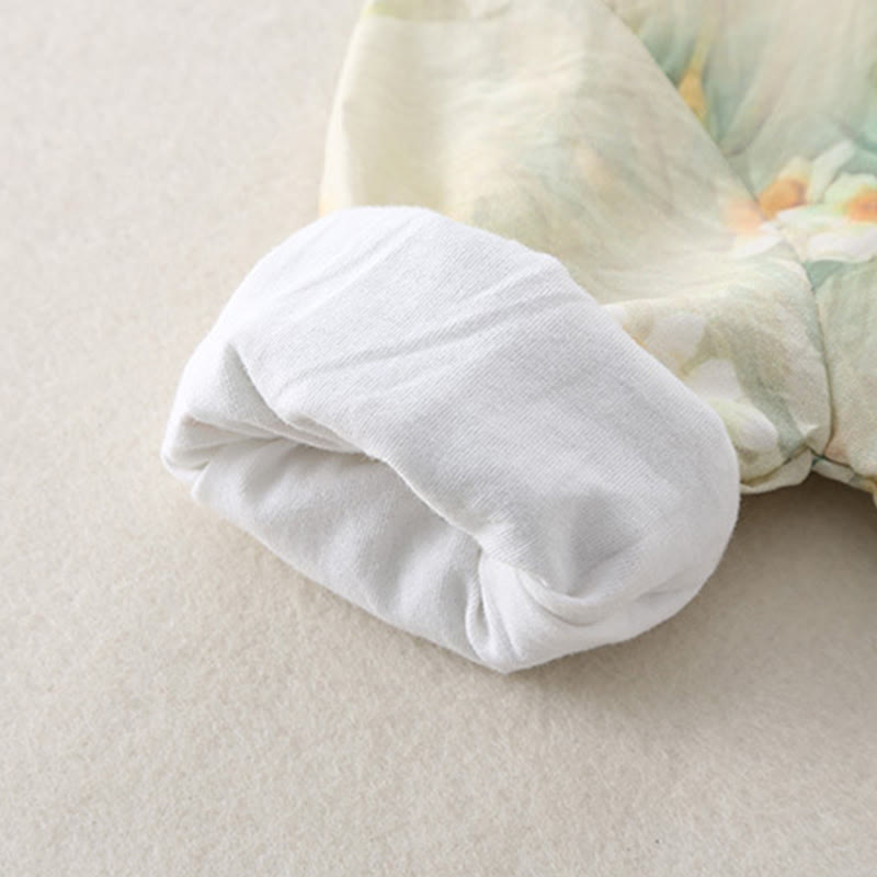 Grenouillères bébé fille en coton à manches longues, motif fleurs beiges et herbe verte , Buddha Stones , printemps et automne - image 15