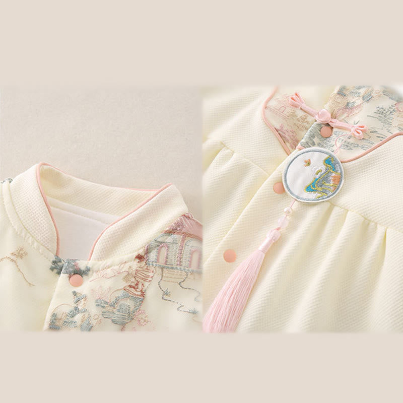 Grenouillères bébé fille en coton à manches longues, motif pavillon printemps-automne, Buddha Stones - image 11