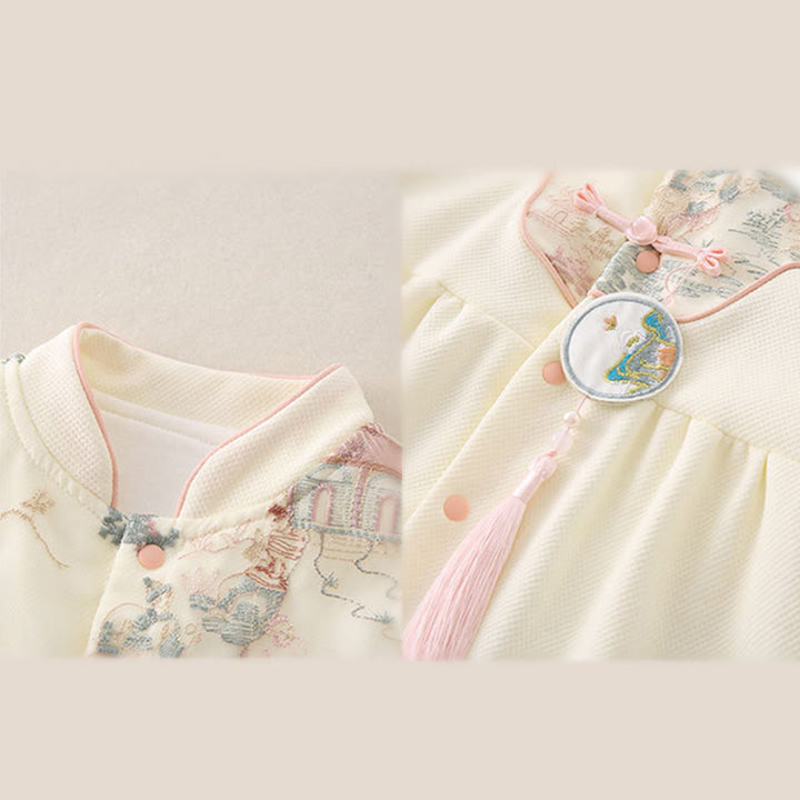 Grenouillères bébé fille en coton à manches longues, motif pavillon printemps-automne, Buddha Stones - image 11