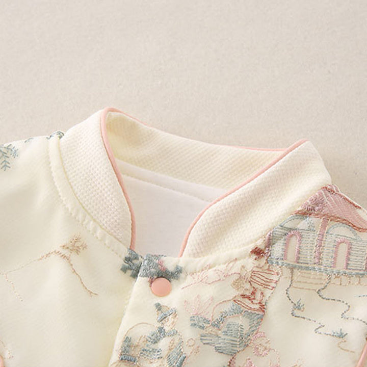 Grenouillères bébé fille en coton à manches longues, motif pavillon printemps-automne, Buddha Stones - image 5