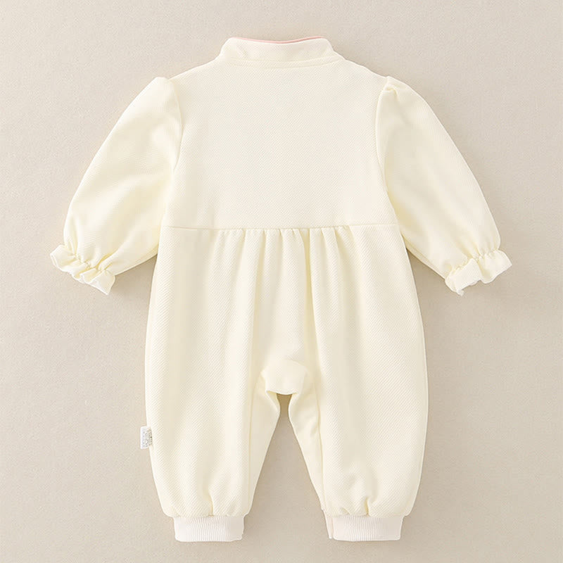 Grenouillères bébé fille en coton à manches longues, motif pavillon printemps-automne, Buddha Stones - image 1