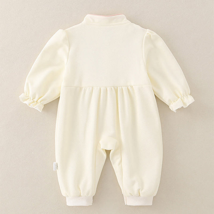 Grenouillères bébé fille en coton à manches longues, motif pavillon printemps-automne, Buddha Stones - image 1