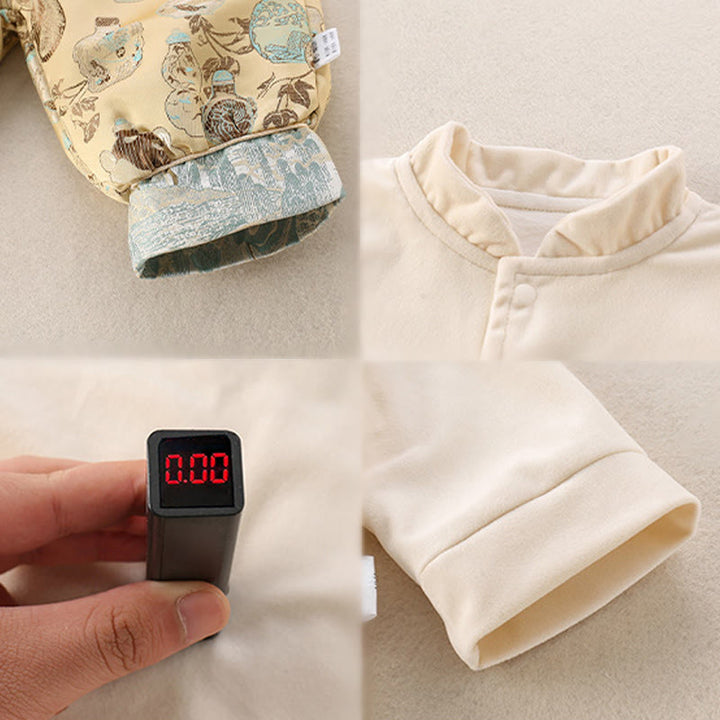 Ensemble bébé garçon 3 pièces en coton, motif bouteilles et Buddha Stones un gilet, une veste et un pantalon à taille élastique et manches longues. - image 6