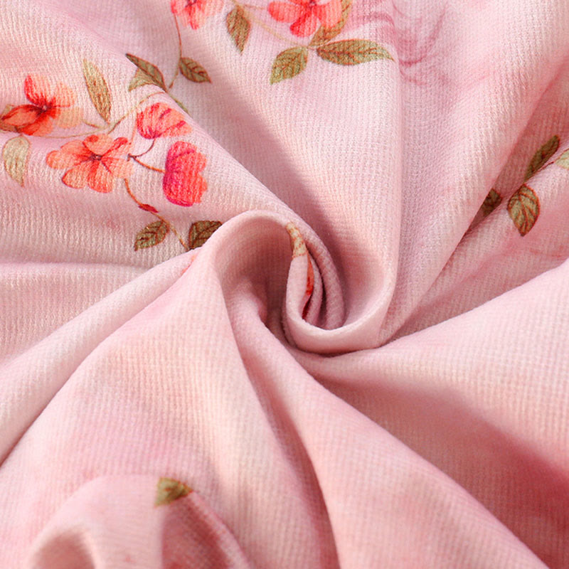 Grenouillères à manches longues en coton pour bébé fille, motif Buddha Stones, fleurs roses et rouges, feuilles vertes, printemps et automne - image 7