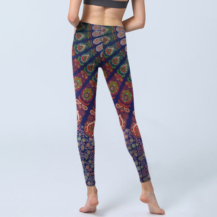 Leggings de sport pour femmes, motif cachemire floral exquis Buddha Stones, pantalon de yoga - image 6