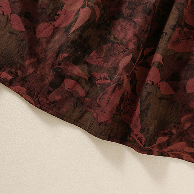 Robe midi à manches longues et poches, ornée de boutons et d'un imprimé floral décontracté Buddha Stones - image 15