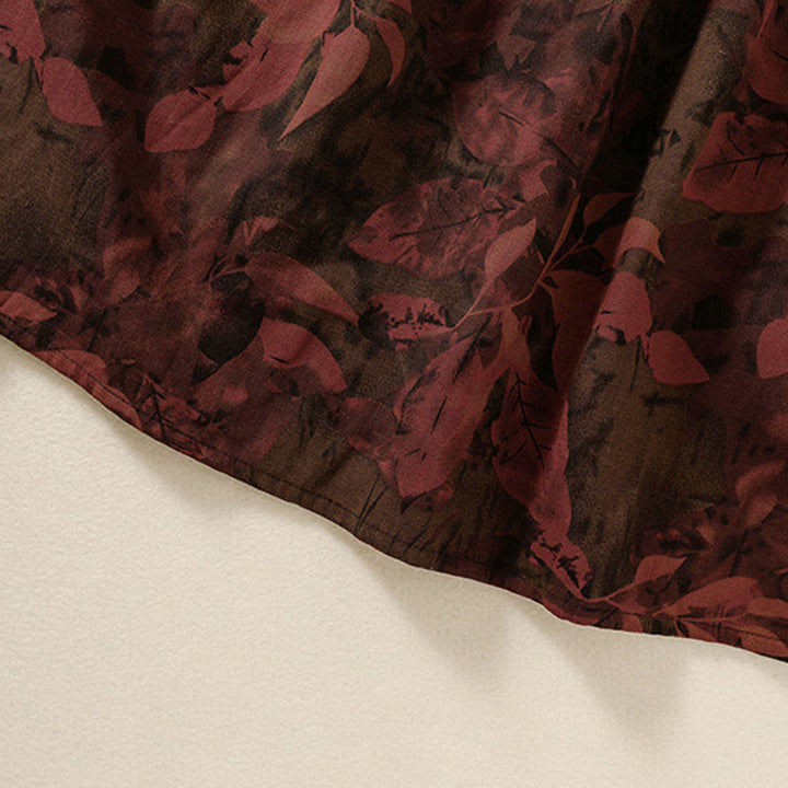 Robe midi à manches longues et poches, ornée de boutons et d'un imprimé floral décontracté Buddha Stones - image 15