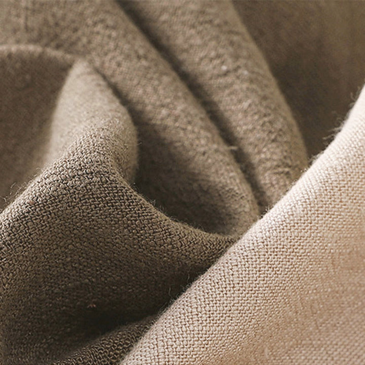 Chemise en coton et lin à manches trois-quarts pour femme, style rétro à lacets et boutons grenouille, avec motif Buddha Stones - image 20