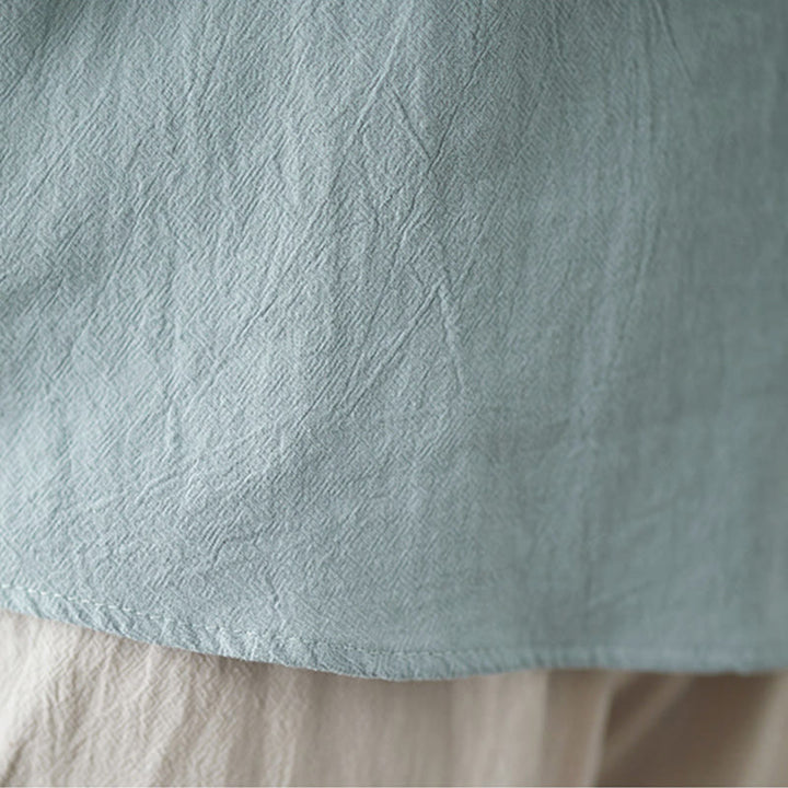 Chemise en coton à manches longues et col montant, ornée de broderies florales, pour femme, de la marque Buddha Stones. - image 16