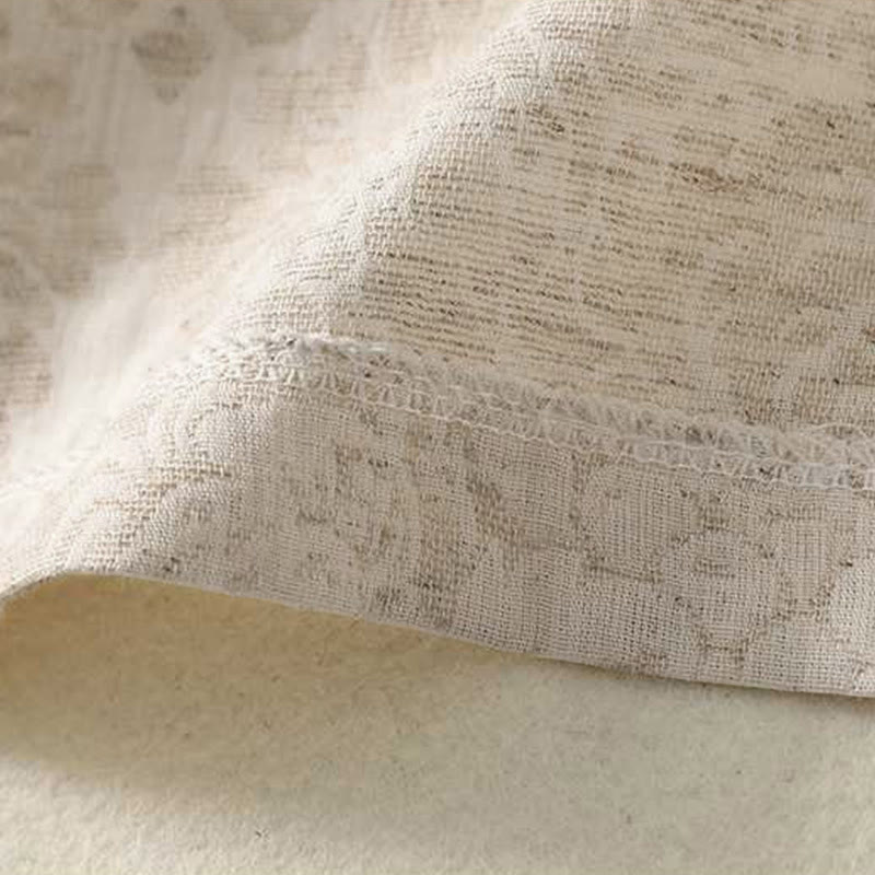 Chemise à manches longues en coton et lin Buddha Stones pour femme, motif texturé, fermeture à boutons brandebourg. - image 8