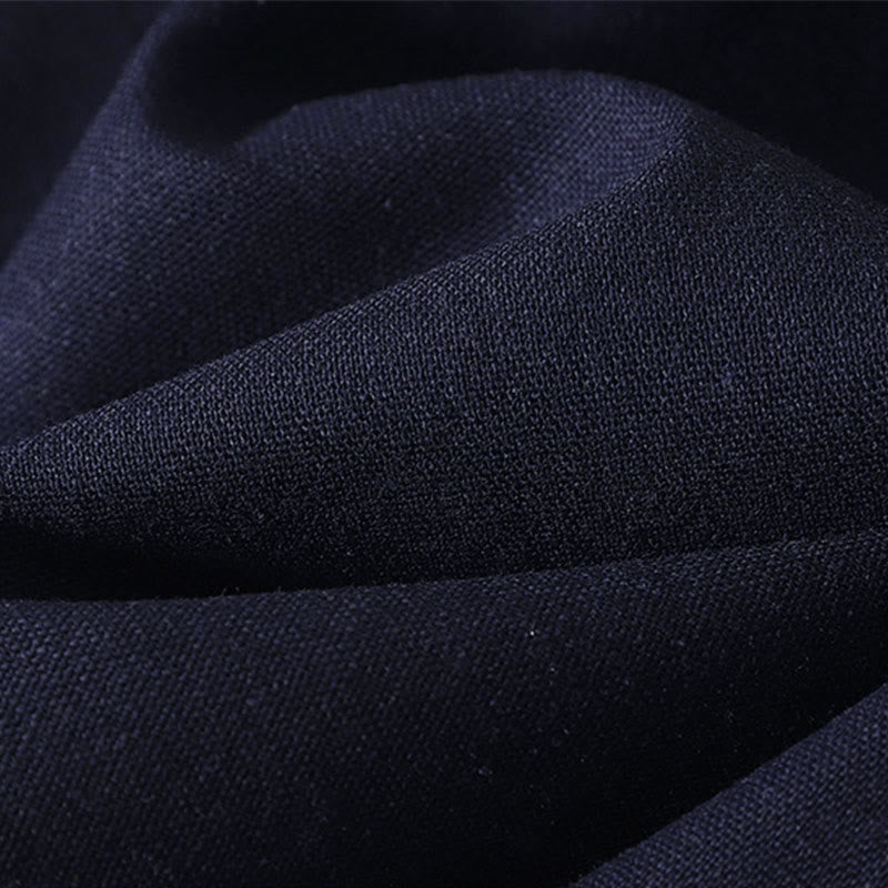 Pantalon large en coton avec poches, taille élastique brodée, motif Buddha Stones et fermeture éclair, pour femme. - image 19