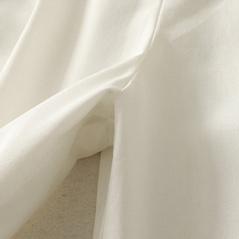 Pantalon large en coton avec poches, taille élastique brodée, motif Buddha Stones et fermeture éclair, pour femme. - image 8