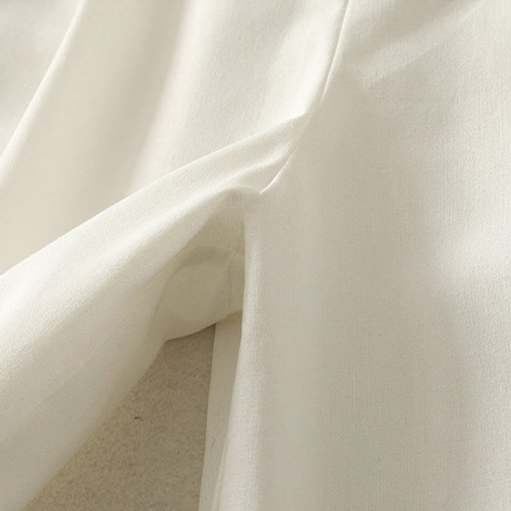 Pantalon large en coton avec poches, taille élastique brodée, motif Buddha Stones et fermeture éclair, pour femme. - image 8