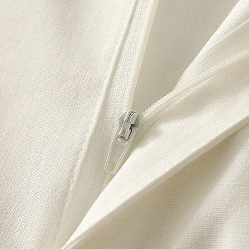 Pantalon large en coton avec poches, taille élastique brodée, motif Buddha Stones et fermeture éclair, pour femme. - image 7